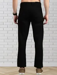 Stylish Black Denim Solid Jeans For Men-thumb1