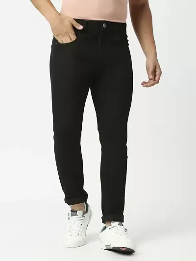 Stylish Lycra Blend Mid-Rise Jeans For Men