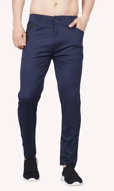 Classic Linen Blend Solid Track Pants for Men