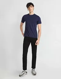 Stylish Black Denim Solid Mid-Rise Jeans For Men-thumb2