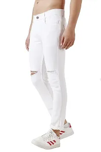 COMFITS Men's Regular Tapered Knee Cut Jeans (32) White-thumb2