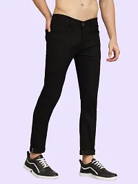 Stylish Black Cotton Blend Mid-Rise Jeans For Men-thumb2