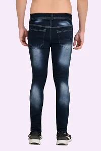 Classic Blue Cotton Blend Solid Jeans For Men-thumb1