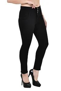 COMFITS Girls Wear Ladies Black Jeans 4 Buttons, Skinny fit, Stretchable (34)-thumb1