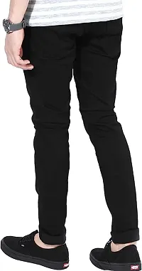 Stylish Denim Black Slim Fit Mid-Rise Jeans For Men-thumb1