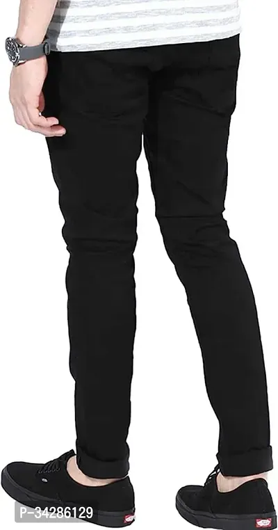 Stylish Denim Black Slim Fit Mid-Rise Jeans For Men-thumb2