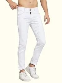 COMFITS Men's Regular Slim Fit Tapered Jeans (32) White-thumb2