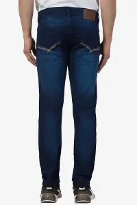 Classic Blue Cotton Blend Solid Jeans For Men-thumb1