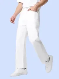 Stylish White Denim Solid Mid-Rise Jeans For Men-thumb3