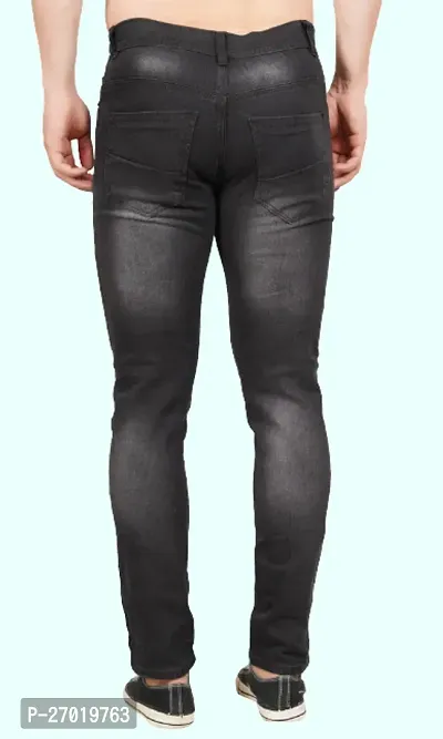 Stylish Cotton Blend Slim Fit Jeans For Men-thumb2