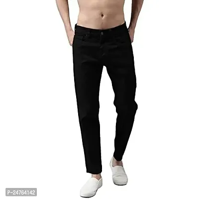 COMFITS Men's | Boys | Black Plain Casual Stylish Jeans (30, Black)