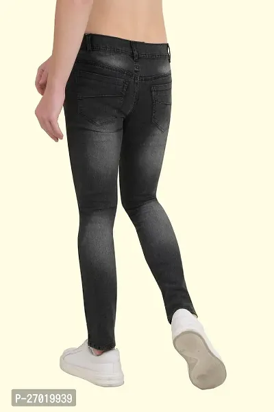 Stylish Cotton Blend Slim Fit Jeans For Men-thumb2