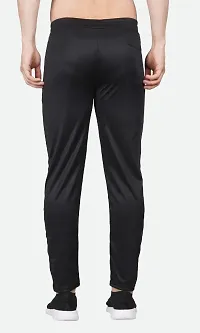 Stylish Black Lycra Blend Regular Track Pants for Men-thumb1