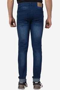 Classic Blue Polycotton Solid Jeans For Men-thumb1