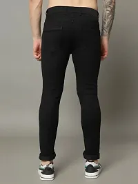 Stylish Black Denim Solid Jeans For Men-thumb1