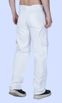 Stylish White Denim Solid Mid-Rise Jeans For Men-thumb1