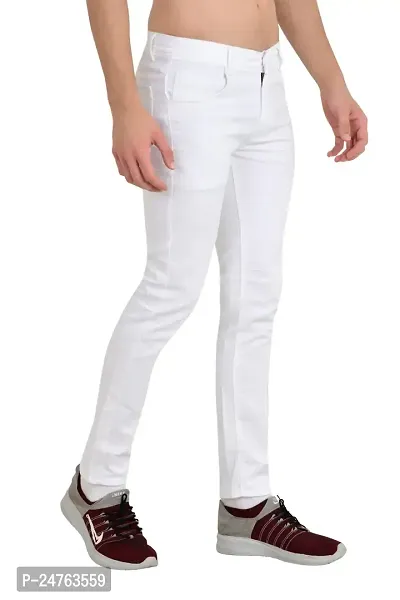 COMFITS Men's Regular Tapred Slim Fit Jeans (26) White-thumb3