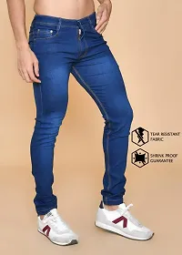 Classic Blue Denim Solid Jeans For Men-thumb1