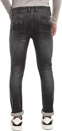 Stylish Cotton Blend Slim Fit Jeans For Men-thumb1