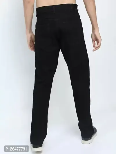 Stylish Black Denim Mid-Rise Jeans For Men-thumb2