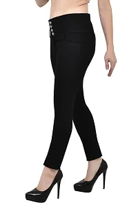 COMFITS Women Black Plain Jeans 4 Buttons Slim fit (30)-thumb2