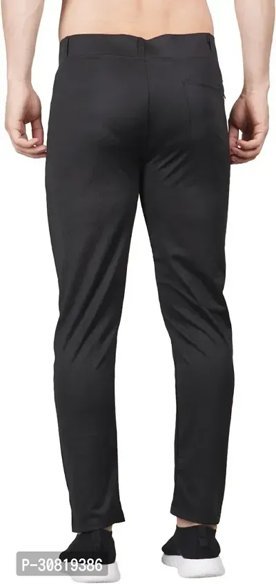 Mevan Stylish Black Lycra Blend Solid Regular Fit Trouser For Men-thumb2