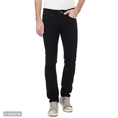 COMFITS Men's Boys Black Stylish Casual  Formal Plain Jeans (28)