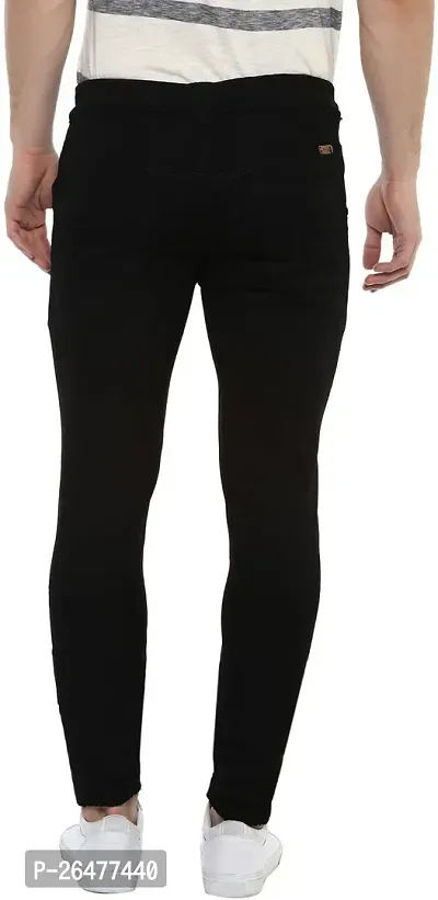 Stylish Black Cotton Blend Mid-Rise Jeans For Men-thumb2