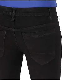 Stylish Black Cotton Blend Solid Mid-Rise Jeans For Men-thumb2