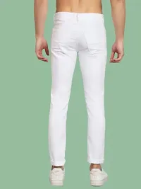 Stylish White Denim Solid Jeans For Men-thumb1