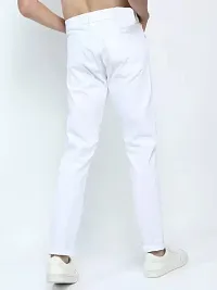 Stylish White Denim Solid Mid Rise Jeans For Men-thumb1