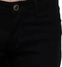 Stylish Black Denim Solid Jeans For Men-thumb2