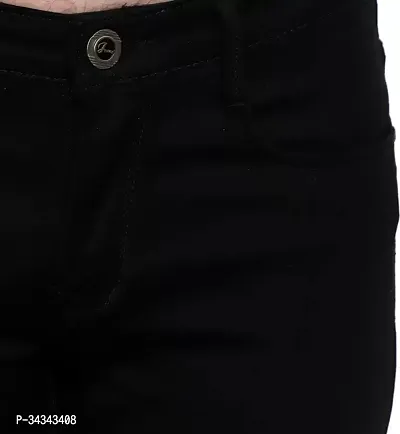 Stylish Black Denim Solid Jeans For Men-thumb4