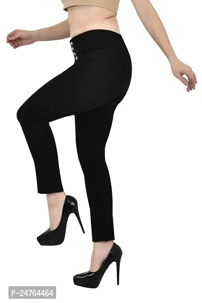 COMFITS Women Black Plain Jeans 4 Buttons Slim fit (36)-thumb3
