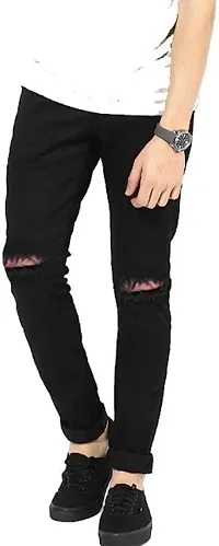 Stylish Denim Black Slim Fit Mid-Rise Jeans For Men-thumb3