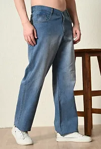 Stylish Blue Denim Solid Mid-Rise Jeans For Men-thumb2