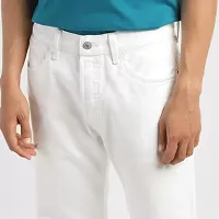 Stylish White Denim Solid Regular Fit Jeans For Men-thumb3