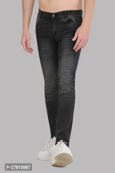 Stylish Cotton Blend Slim Fit Jeans For Men-thumb0