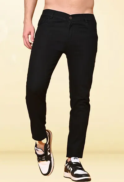 Mevan Slim Fit Denim Men Black Plain Jeans