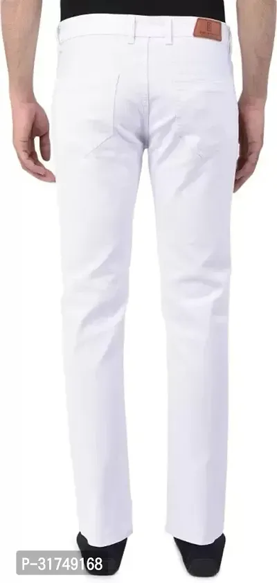 Stylish White Denim Solid Mid-Rise Jeans For Men-thumb2