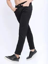 Stylish Black Cotton Blend Mid-Rise Jeans For Men-thumb1