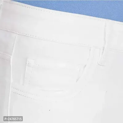 COMFITS Men's Regular Tapered Knee Cut Jeans (34) White-thumb3