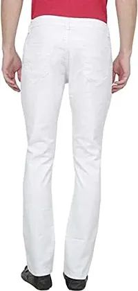 COMFITS Men's Regular Tapered Knee Cut Jeans (32) White-thumb1