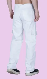 Stylish White Denim Solid Mid-Rise Jeans For Men-thumb1