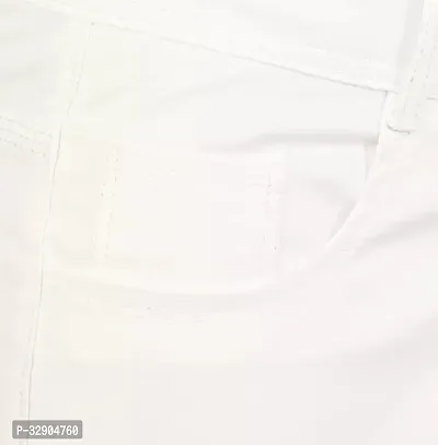 Stylish White Denim Solid Regular Fit Jeans For Men-thumb5