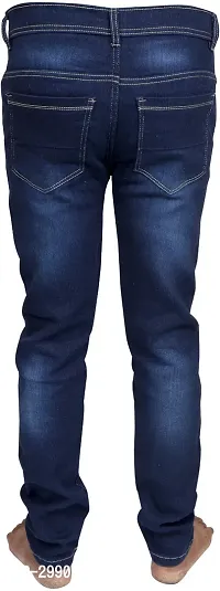 Stylish Blue Cotton Blend Mid-Rise Jeans For Men-thumb2