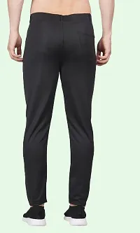 Mevan Comfortable Black Polyester Spandex Regular Track Pants For Men-thumb1