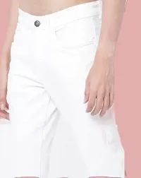 Stylish White Denim Solid Mid Rise Jeans For Men-thumb3