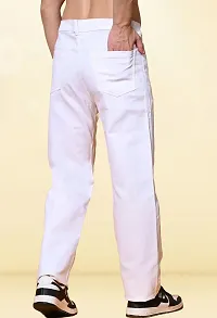 Stylish White Denim Solid Mid-Rise Jeans For Men-thumb1