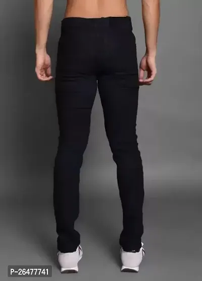 Stylish Black Denim Mid-Rise Jeans For Men-thumb2